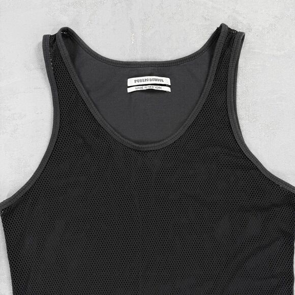 Public School NYC Mesh and Jersey Blank Tank Top Men's Medium - Picture 2 of 4
